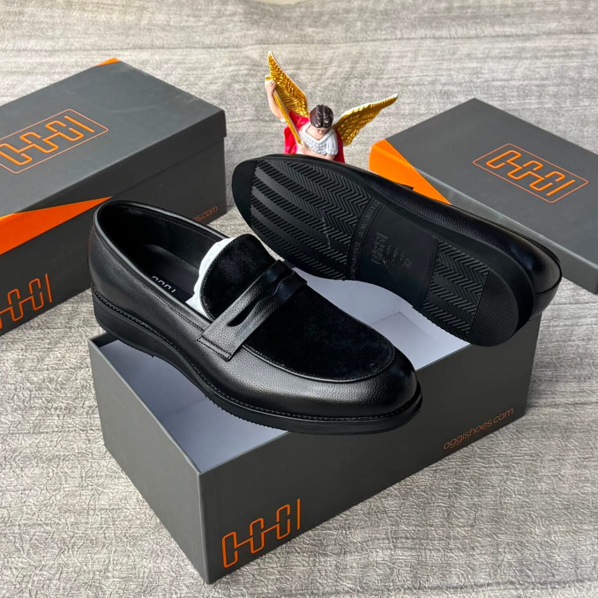 OGGI Brown Two-Tone Penny Loafer - Classic Leather Shoe